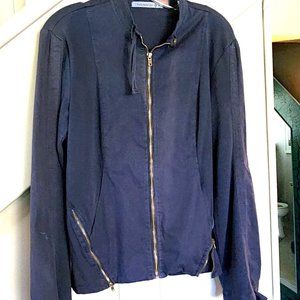 Wearable Navy Blue Jacket, Front Zip, Medium